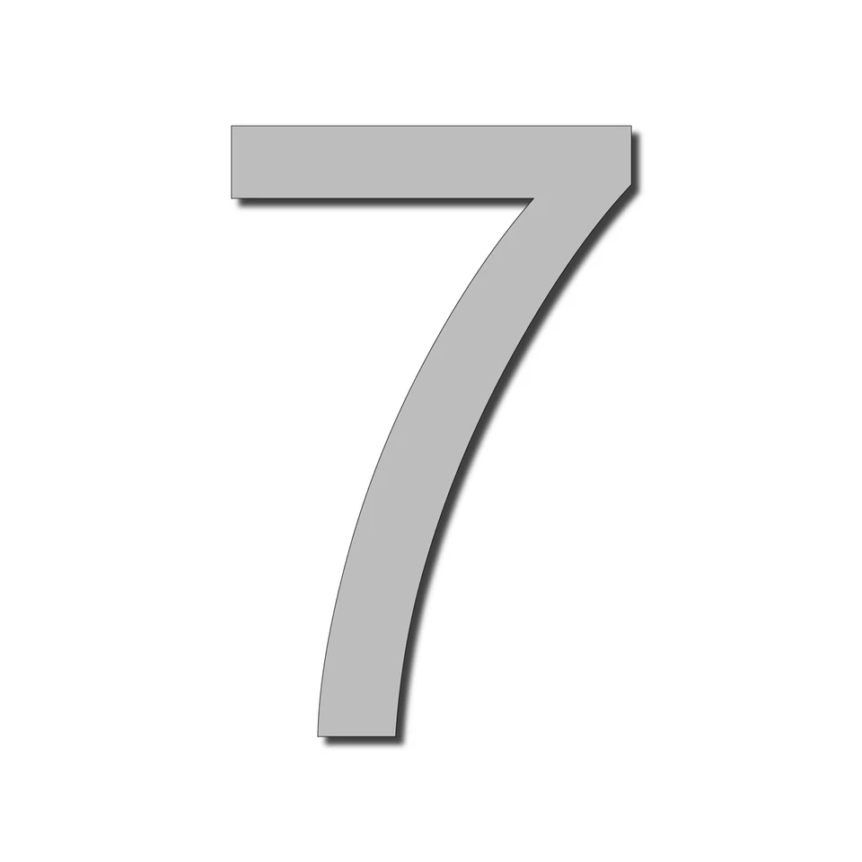 CASA NÚMERO 7 Acrílico Arial Grande Flutuante Legal Elegante Moderno Brilho Preto Faça Você Mesmo - Imagem 1 de 1