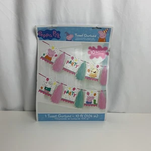 PEPPA PIG Confetti Party PENNANT TASSEL GARLAND 1 Birthday Supply NWOT Girl - Picture 1 of 4