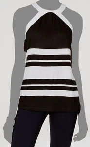 INC International Concepts Women's White Black Color-blocked Halter Top Size XL - Picture 1 of 3