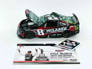 KYLE BUSCH 2023 MCLAREN CUSTOM GRILLS TALLADEGA 4/23 RACE WIN 1:24 ELITE - Picture 1 of 5