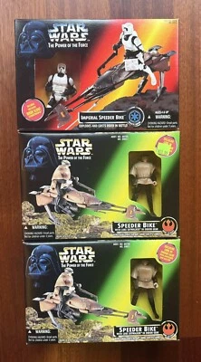 3 肯纳 1995 年星球大战 POTF2 帝国加速自行车套装冲锋队卢克全新 90 — 第 1/2 张图片