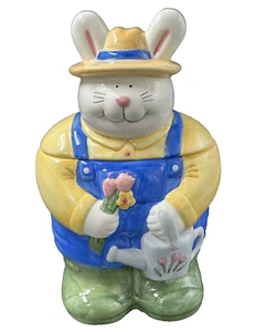 Certified International Coco Dowley Ceramic Bunny Cookie Jar 12 Inches Tall - Picture 1 of 10