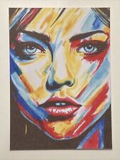 ACEO Print of pop art watercolor and ink painting