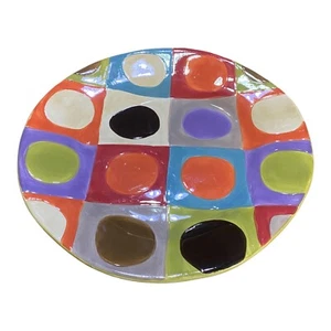 Speiseteller URBAN DOT Pier 1 Imports 11-1/2" Teller Punkte quadratisch bunt - Bild 1 von 5