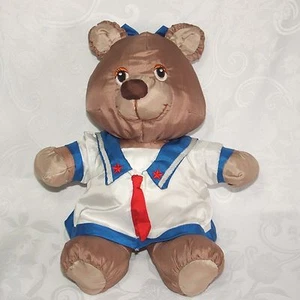 Potpourri Press Blankies Girl Bear Nylon Sailor Dress Bow Plush 1987 Vintage 13" - Picture 1 of 2
