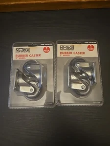 2 Norge Rubber Casters 2" Wheel 2 Pack 4 Total - Picture 1 of 4