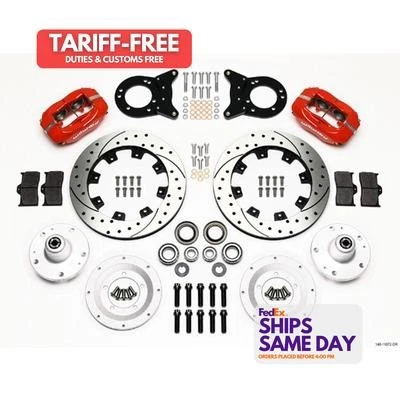 Wilwood 140-11072-DR, Kit Front Disc Brake Red HD 65-69 Mustang Performance Part - Image 1 of 4