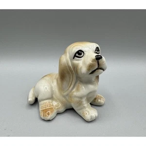 Basset Hound Figurine Dog Puppy Vintage Ceramic Miniatures - Picture 1 of 8