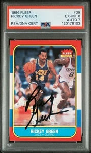 1986 Fleer Basketball AUTOGRAPH Rickey Green Signed RC #39 PSA 6 PSA/DNA Auto. 7 - Picture 1 of 2