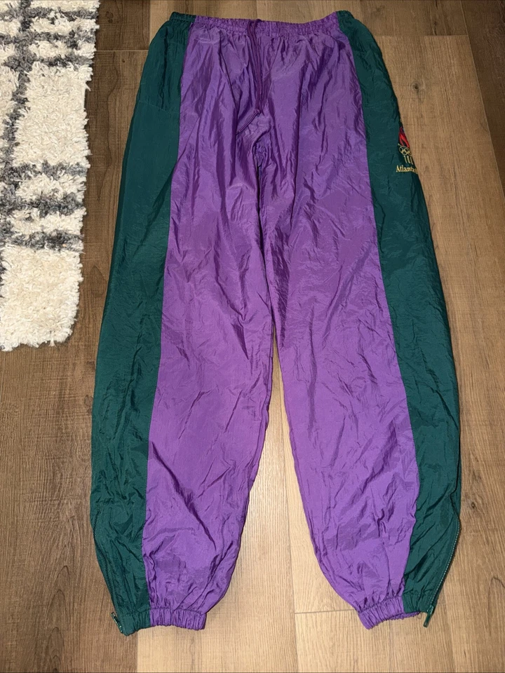 calça corta-vento vintage Starter 1996 Jogos Olímpicos de Atlanta., Grande - Imagem 1 de 4