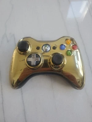 Xbox 360 OEM Wireless Controller Gold Chrome Chroma Official Genuine Tested Work - Image 1 of 3