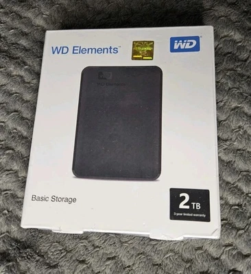 Western Digital Element Portable External Hard Drive WD 2TB HDD USB 3.0 Sealed - Image 1 of 2