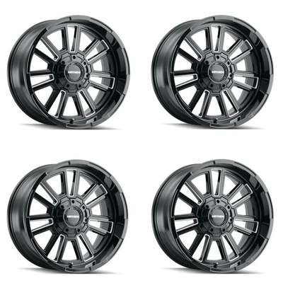 Juego 4 llantas 20" Mayhem Apollo 20x9 negras fresadas 8x6,5 0 mm para llanta Chevy GMC Ram Foto 1 de 4