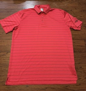 Callaway Shirt Mens L Red Polo Stripe Black Print Opti Dri Stretch - Picture 1 of 7