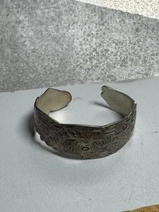 Vintage Barry Herem Sterlingsilber Pazifik Nordwesten Totem Manschette Armband Wal Manschette - Bild 1 von 11