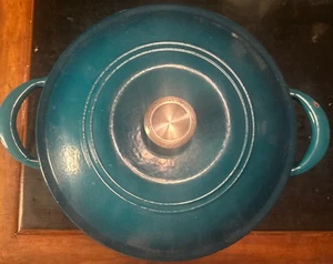 Tramontina, emailliertes Gusseisen 7 Quart bedeckt runder Dutch Oven - türkis gebraucht - Bild 1 von 5