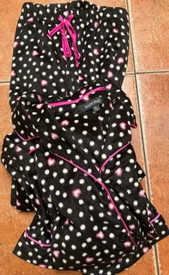 Ellen Tracy Conjunto Pijama Franela Invierno Lunares Negro Blanco Talla XL Foto 1 de 4