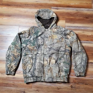 Men’s Realtree Extra Camo Hunting Coat Heavy Hooded Lined Jacket Sz Large L - Picture 1 of 9