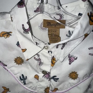 Girls Wrangler Western Long Sleeve Shirt Size Large EUC - Picture 1 of 10