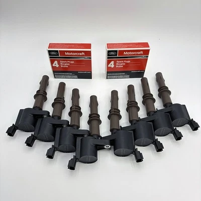 For Ford F150 4.6 5.4L 8 Ignition coils DG521 & 8 Spark Plugs Motorcraft SP509 - Image 1 of 4
