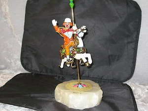 Ronald A Lee Clown Carousel 24k Gold Hand Painted Figurine Marble Mint Condition - Picture 1 of 7