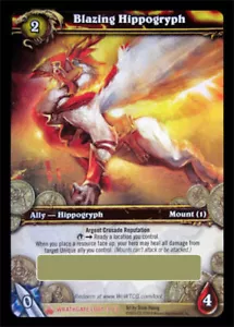 WOW World of Warcraft TCG ungekratzte Lootkarte flammende Hippogryph fliegende Halterung - Bild 1 von 2