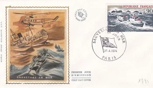 FRANCIA 1974 FDC SALVAMENTO EN EL MAR YT 1791 - Picture 1 of 1