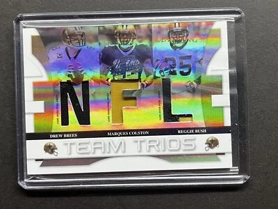 2008 Playoff Absolute Team Trios Triple Patch /25 Drew Brees, Colston, Bush 🔥🔥 - Image 1 of 4