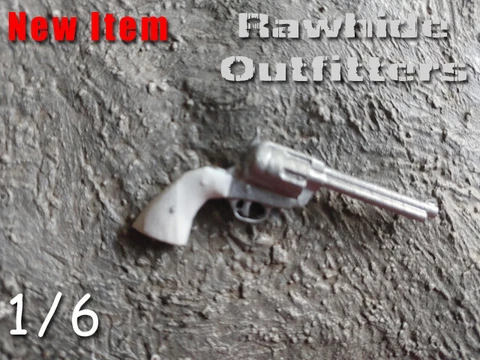1/6 Scale Peacemaker Colt 45 Pistol Silver Finish White Handle Cover