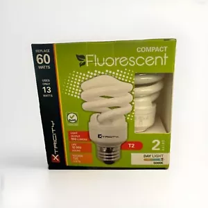 Xtricity Compact Fluorescent Light Bulb T2 Spiral 2 Pack, 5000k Day Light - Picture 1 of 2