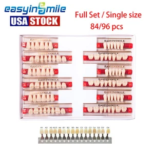 Dental Resin Teeth Acrylic Denture False Teeth DIY Upper Lower Full Set A1/A2/A3 - Picture 1 of 18