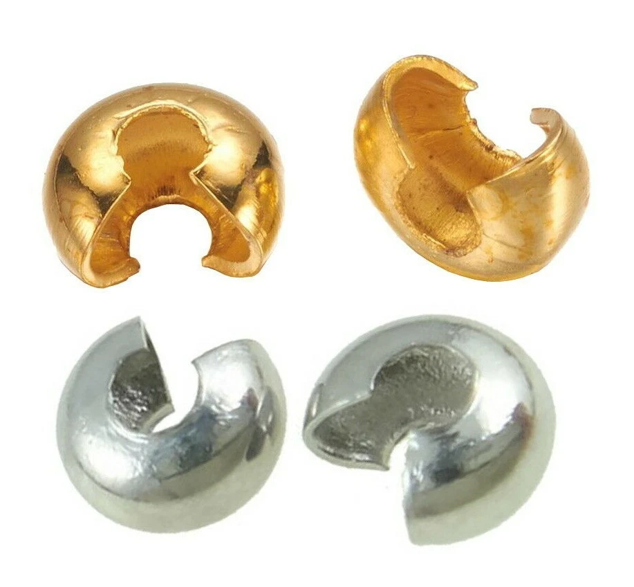 Quetschperlen Crimpschutz 3/4/5 mm Kaschierperlen Endkappen Verdeckperlen - Bild 1 von 4