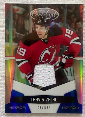 2010-11 Panini Certified Blue Mirror Materials, Travis Zajac, #88, SP 080/100 - Image 1 of 2