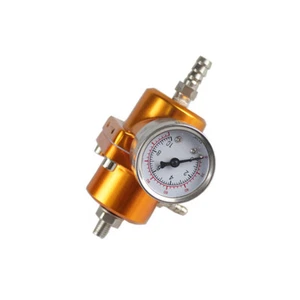 GOLD JDM Adjustable 1 to 140 Psi FPR Fuel Pressure Regulator Kit with Gauge - Picture 1 of 5