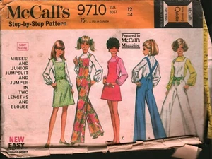 9710 Maglione tuta fondo campana modello CUCITO vintage McCalls Misses anni '60 12 - Foto 1 di 2