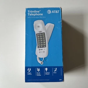 AT&T TRIMLINE 210 Biały przewodowy telefon domowy - nie wymaga zasilania prądem przemiennym - Zdjęcie 1 z 6