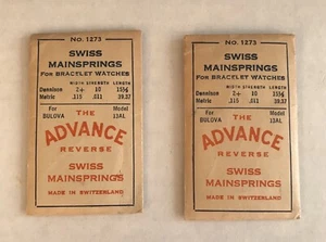 2 Stück Nr. 1273 Swiss Mainspring Made In Switzerland Vintage Uhrenteile - Bild 1 von 3