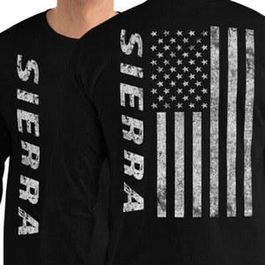 GMC Sierra Shirt, Diese Truck Apparel, Duramax American Flag Long Sleeve T-Shirt - Picture 1 of 4