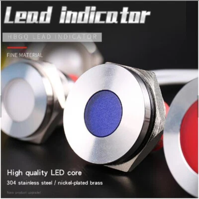 2Pcs 16mm Metal IP67Waterproof12Volt 24Volt Led Indicator Lights,Led Pilot Light - Image 1 of 4