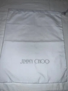 Authentischer Jimmy Choo Staubbeutel Kordelzug 17x13,5" weiß Markenware - Bild 1 von 5