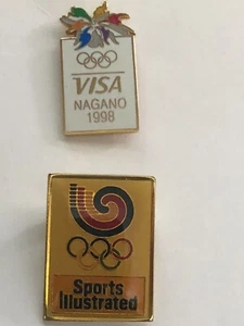 VINTAGE 1983 SPORTS ILLUSTRATED &.NAGANO OLYMPICS LAPEL PINS REDUCED - Picture 1 of 4
