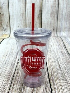 Ohio State Buckeyes 16 oz Tumbler with Swirl Straw - SALE - Picture 1 of 4