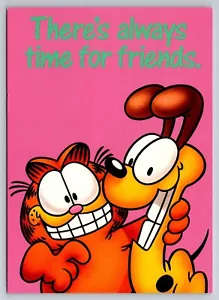 Postcard Garfield Cat Cartoon Odie There's Always Time For Friends Davis Z17 - Picture 1 of 2
