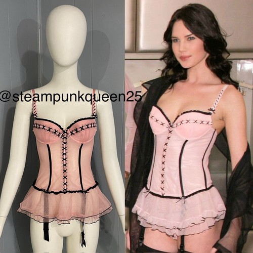 UNDERCOVER Raro corsetto abito lingerie Victoria’s Secret Chantal Thomass 2004 taglia 34B rosa