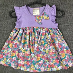 First Impressions Dress Baby Girls 3m 6m Months Purple Flower Pullover Bow - Picture 1 of 9