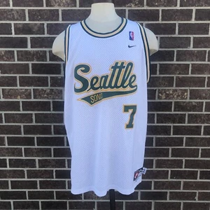 Seattle Supersonics White Nike Rashad Lewis #7 Jersey Retro Rewind 1971 XXL 2XL - Picture 1 of 12