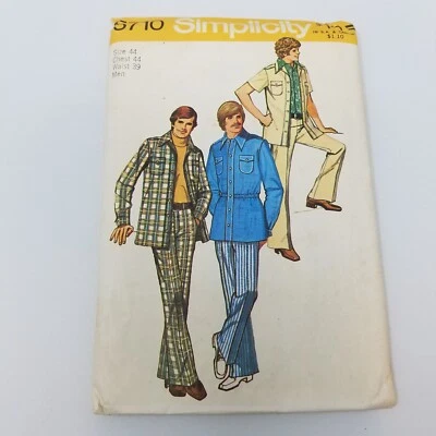 Simplicity Men Sewing Pattern 5710 Leisure Suit Shirt Jacket Mens sz 44 Waist 39 - Image 1 of 4