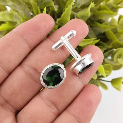 Green Tourmaline Gemstone 925 Sterling Silver Handmade jewelry Earring Gift For - Image 1 of 3