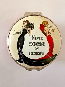 Halcyon Days Enamels Trinket Box 'Never Economise on Luxuries' Box and Insert - Picture 1 of 19