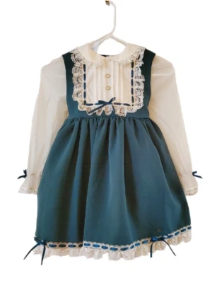 NWT Pettigirl Girls Green Princess Party Dress Sheer Sleeves-  Lace Trim Size 8 - Image 1 of 4